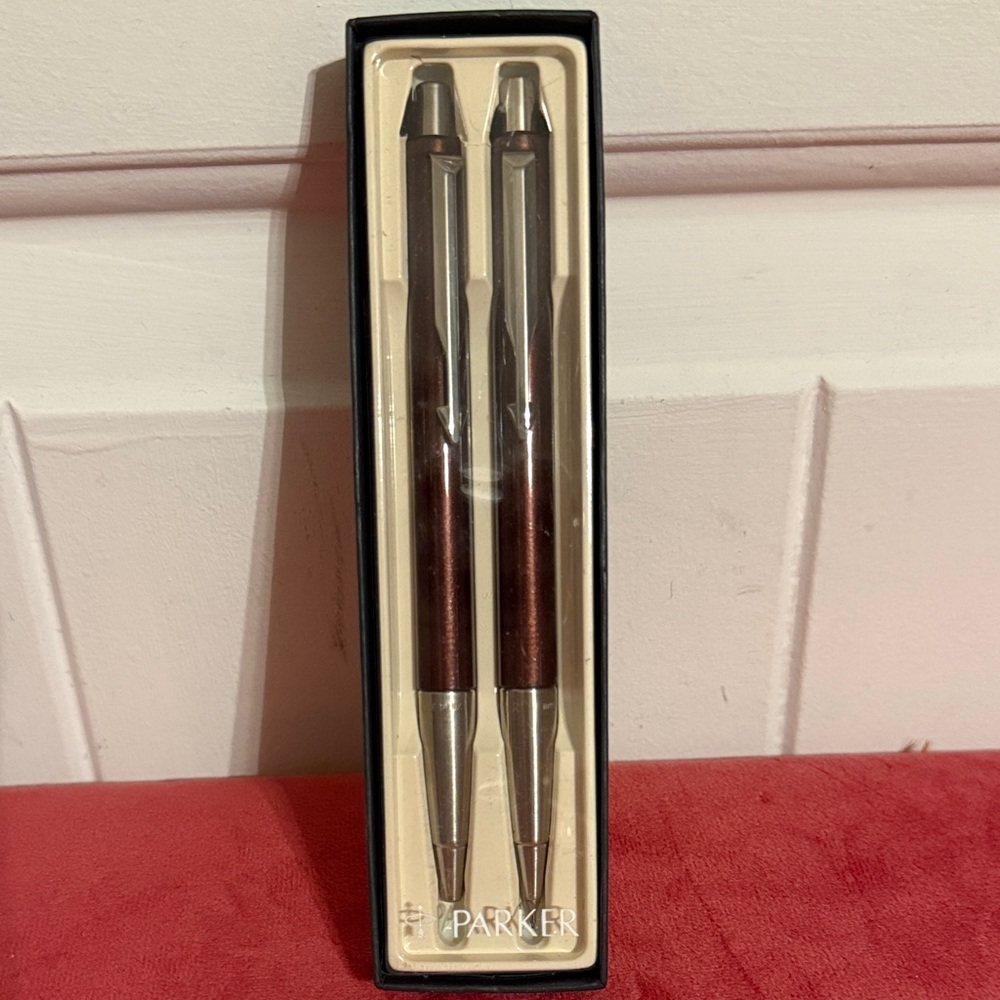 Parker Brown and Silver Pen Duo